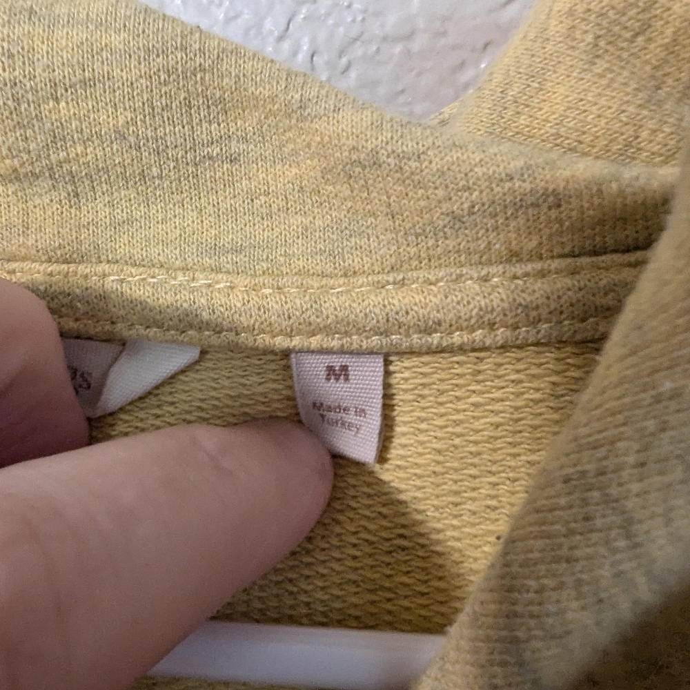 Soft Surroundings,Yellow Hooded Sweater,Size M - Picture 4 of 5